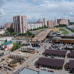 Строительство эстакады через железнодорожные пути в районе станции одинцово