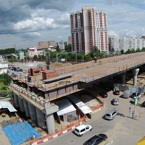 Строительство эстакады через железнодорожные пути в районе станции одинцово